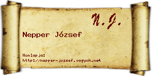 Nepper József névjegykártya